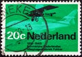 NETHERLANDS - CIRCA 1969: A stamp printed in the Netherlands shows Fokker F.2, circa 1969.