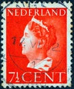 NETHERLANDS - CIRCA 1940: A stamp printed in the Netherlands shows Queen Wilhelmina, circa 1940.