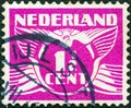 NETHERLANDS - CIRCA 1924: A stamp printed in the Netherlands shows it`s value, circa 1924.