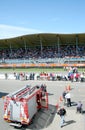 Start and finish Autoraces on TT Circuit in Assen Royalty Free Stock Photo
