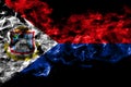 Netherlands, Dutch, Holland, Sint Maarten smoke flag isolated on black background