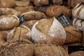 Loaves of Country Bread at a Dutch Farmers Market Royalty Free Stock Photo