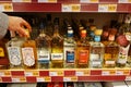 Various Tequila brands in a store