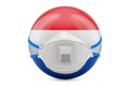 Netherlands with filtering half face mask, respirator. 3D rendering