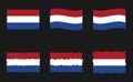 Netherlands flag, Holland flag vector images set