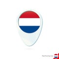 Netherlands flag location map pin icon on white background Royalty Free Stock Photo