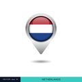 Netherlands flag map pin vector design template. Royalty Free Stock Photo