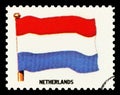 NETHERLANDS FLAG - Postage Stamp isolated on black Royalty Free Stock Photo