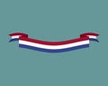 Netherlands flag ribbon isolated. Dutch tape banner. National symbol of countrys public Royalty Free Stock Photo