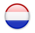 Netherlands flag. Round bright Icon on a white background Royalty Free Stock Photo