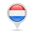 Netherlands Flag Round Pin Vector Icon Royalty Free Stock Photo