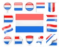 Netherlands Flag Vector Set Royalty Free Stock Photo
