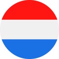 Netherlands Flag Vector Round Flat Icon Royalty Free Stock Photo