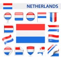 Netherlands Flag Vector Set Royalty Free Stock Photo