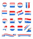 Netherlands Flag Vector Set Royalty Free Stock Photo