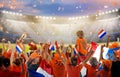 Netherlands football team supporter on stadium Royalty Free Stock Photo