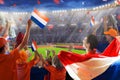 Netherlands football team supporter on stadium Royalty Free Stock Photo