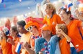 Netherlands football team supporter on stadium Royalty Free Stock Photo
