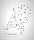 Netherlands outline grey vector map