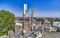 Netherlands, Haarlem - 20-08-2020: 5G Cell Towers on sky background