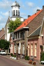 Street view and the tower of the Johannes Nepomuk church