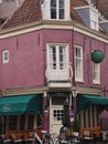 Netherlands, Holland, Harlem, January ,2019, at 2.9pm, corner house,built with red bricks