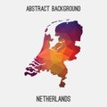 Netherlands,Holland map in geometric polygonal,mosaic style.