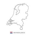 Netherlands, Holland map line, linear thin vector. Netherlands, Holland simple map