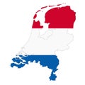 Netherlands Holland map on white background with clipping path Royalty Free Stock Photo