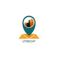 Utrecht city skyline silhouette vector logo illustration Royalty Free Stock Photo