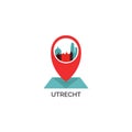 Utrecht city skyline silhouette vector logo illustration Royalty Free Stock Photo