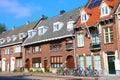 Netherlands houses with bicycles in the city of Eindhoven