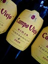 Campo Viejo Rioja Tempranillo red wine bottle label. Royalty Free Stock Photo