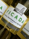 Ficada Regional Peninsula De Setubal white wine bottle label. Royalty Free Stock Photo