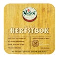 Grolsch Herfstbok beermat. Isolated on white background.