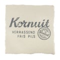 Grolsch Kornuit beermat. Isolated on white background