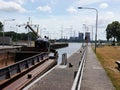 Netherlands, Limburg, Heel, June 20. 2021, 3 pm 07, Partial pview of the bow area of the inland cargo ship Gaasperland in the lock