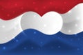 Netherlands with love. National flag with heart shaped waves. Background in colors of flag of netherlands. Heart shape, vector Royalty Free Stock Photo