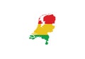 Netherlands map country shape rastafari