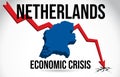 Netherlands Map Financial Crisis Economic Collapse Market Crash Global Meltdown Vector Royalty Free Stock Photo