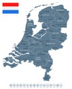 Netherlands - map and flag illustration Royalty Free Stock Photo