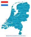 Netherlands - map and flag illustration Royalty Free Stock Photo
