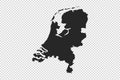 Netherlands map with gray tone on png or transparent background,illustration,textured , Symbols of Netherlands,vector