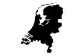 Netherlands map with gray tone on white background,illustration,textured , Symbols of Netherlands,vector illustration