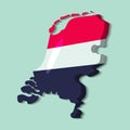 Netherlands map with netherlands national flag inside vector illustration