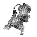 Netherlands map from pattern of black rhombuses of different sizes. Vector illustration