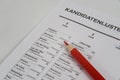 Netherlands, November 2023. Elections for the Dutch parliament. List of candidates. Royalty Free Stock Photo