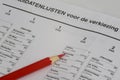 Netherlands, November 2023. Elections for the Dutch parliament. List of candidates. Royalty Free Stock Photo