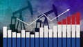 Netherlands oil industry concept. Economic crisis, increased prices, fuel default. Oil wells, stock market, exchange economy and