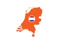 Netherlands outline map country shape national borders state symbol heart love